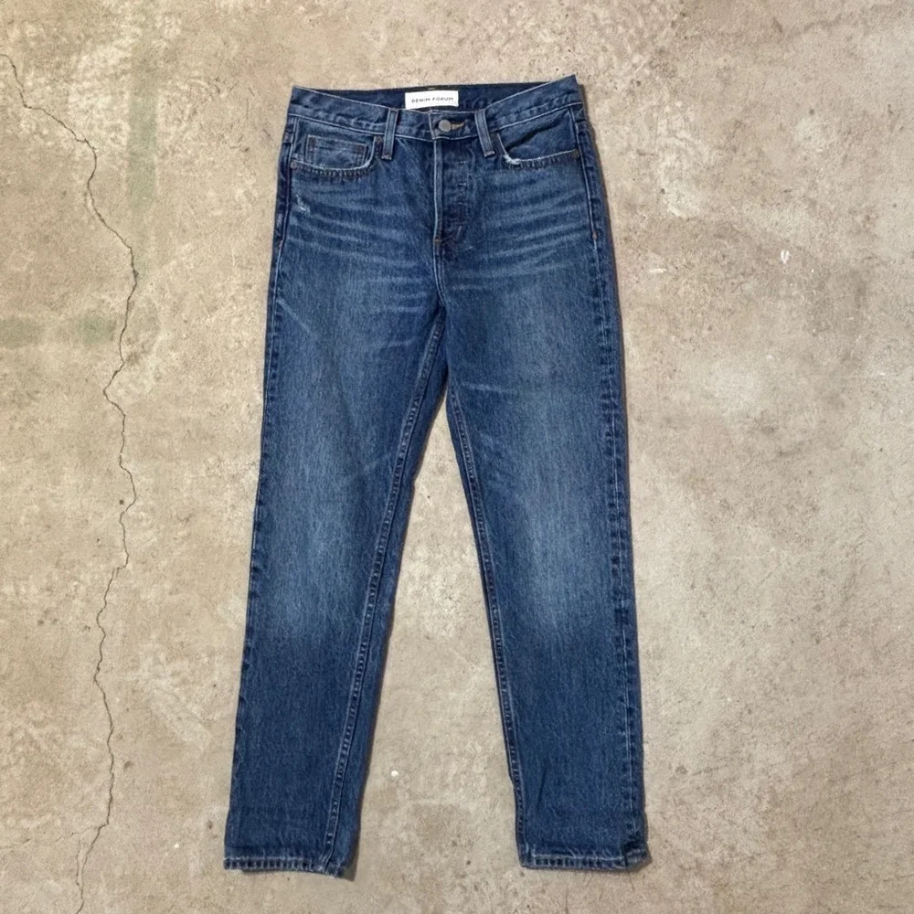 Denim Forum The Ex Boyfriend Jeans Women’s Size 24 Blue Button Fly Aritzia